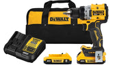 DeWALT XR Series DCD800D2 Drill Driver Kit, Battery Included, 20 V, 2 Ah, 1/2 in Chuck, Keyless, Ratcheting Chuck, 1/EA